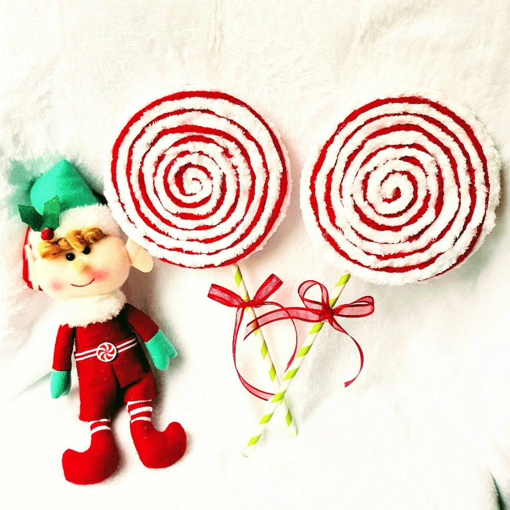 Set of 2 lollipops for Christmas decor